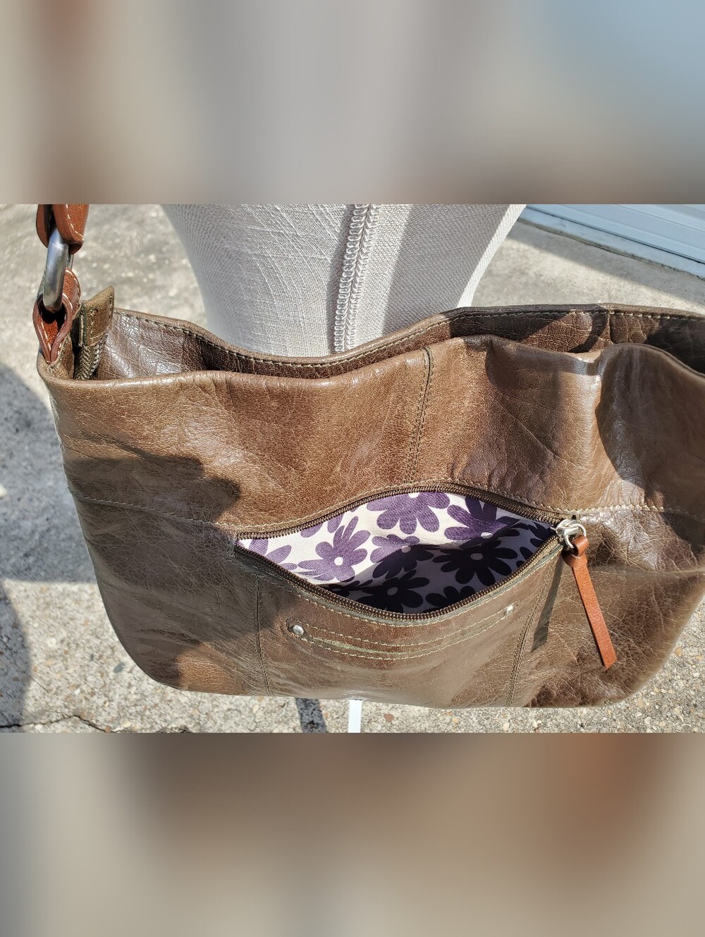 Nino Bossi Genuine Leather Brown Shoulder Bag Multi-Pocket Organizer EUC - Picture 14 of 14